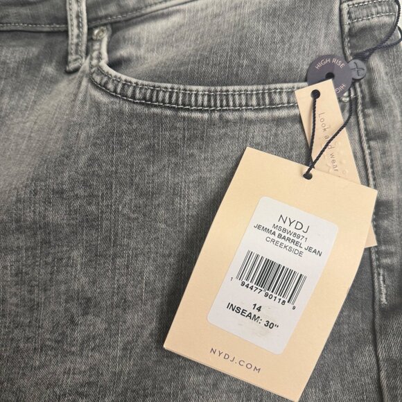 NYDJ Jemma Barrel Jeans Creekside High-Rise Lift Tuck Technology Women 14 Gray - Picture 5 of 15